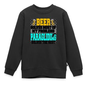Paragliding - Kinder Premium Organic Sweatshirt - Schwarz - Vorne - AI Model Kid Female (0cm)