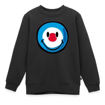 Smiley Target - Sweat Premium enfant bio - noir - Devant - AI Model Kid Female (0cm)