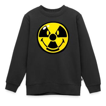Smiley Radioactive - Sweat Premium enfant bio - noir - Devant - AI Model Kid Female (0cm)