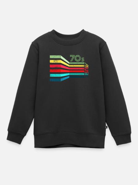 70er Jahre Musik Vintage Retro - Kinder Premium Organic Sweatshirt - Schwarz