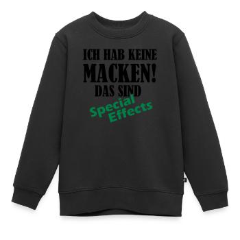 keine_macken_02 - Kinder Premium Organic Sweatshirt - Schwarz - Vorne - AI Model Kid Female (0cm)