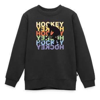 Hockey Hockey Hockey - Sweat Premium enfant bio - noir - Devant - AI Model Kid Female (0cm)