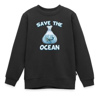 Sauver les baleines de protection de l'environnement océanique - Sweat Premium enfant bio - noir - Devant - AI Model Kid Female (0cm)