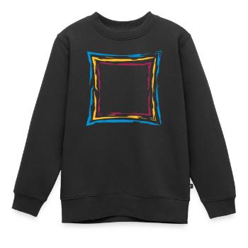 bunt viele linien rahmen quadrat umrandung viereck - Kinder Premium Organic Sweatshirt - Schwarz - Vorne - AI Model Kid Female (0cm)