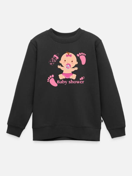 baby shower party baby girl future - Kids Premium Organic Sweatshirt - black