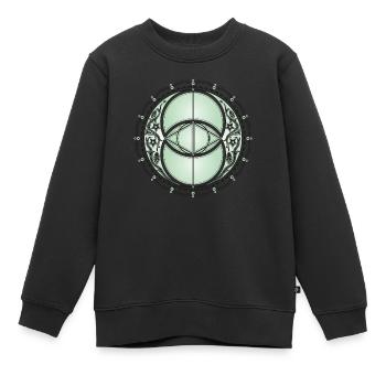 Vesica Piscis, Chalice Well, Blume des Lebens, - Kinder Premium Organic Sweatshirt - Schwarz - Vorne - AI Model Kid Female (0cm)
