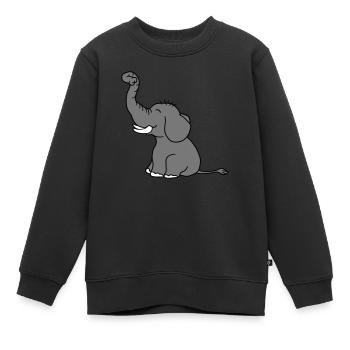 elefant gluecklich niedlich suess klein kind baby - Kinder Premium Organic Sweatshirt - Schwarz - Vorne - AI Model Kid Female (0cm)