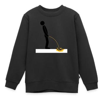 pee neige jaune hiver sol froid logo en position debout - Sweat Premium enfant bio - noir - Devant - AI Model Kid Female (0cm)