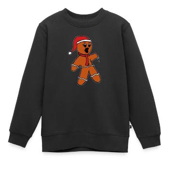 Lebkuchenmann Lustig - Kinder Premium Organic Sweatshirt - Schwarz - Vorne - AI Model Kid Female (0cm)