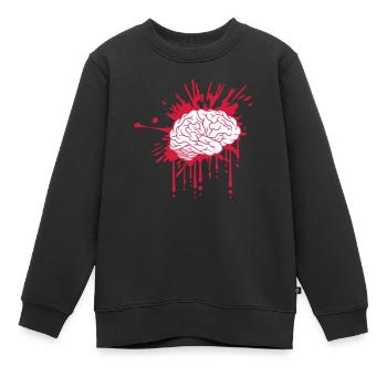 Conception de cerveau sanglant - Sweat Premium enfant bio - noir - Devant - AI Model Kid Female (0cm)