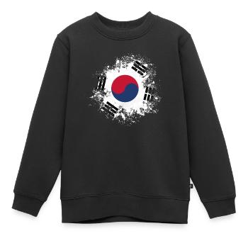 splat korea - Kinder Premium Organic Sweatshirt - Schwarz - Vorne - AI Model Kid Female (0cm)