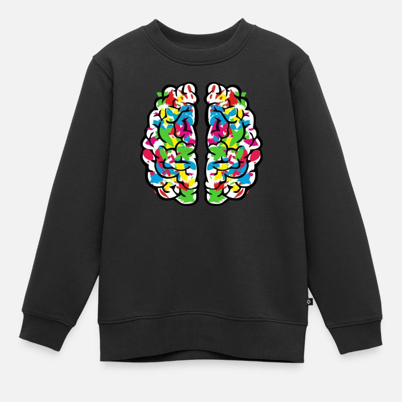 Creative colourful brain - Sweat Premium enfant bio - noir