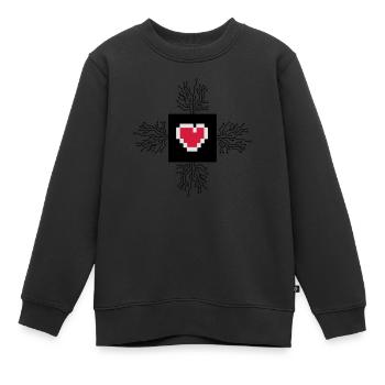 cpu_heart_02 - Kinder Premium Organic Sweatshirt - Schwarz - Vorne - AI Model Kid Female (0cm)