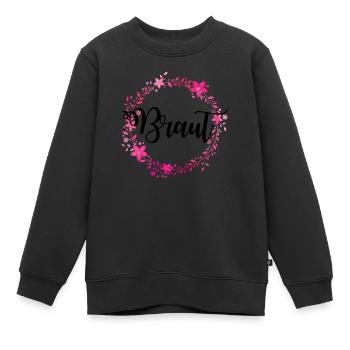 braut kranz - Kinder Premium Organic Sweatshirt - Schwarz - Vorne - AI Model Kid Female (0cm)