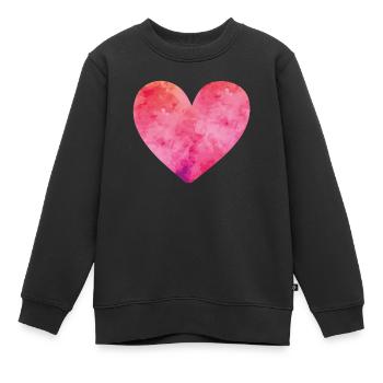 heart watercolor - Kinder Premium Organic Sweatshirt - Schwarz - Vorne - AI Model Kid Female (0cm)