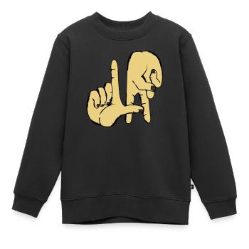 los_angeles_handzeichen_2 - Kinder Premium Organic Sweatshirt - Schwarz - Vorne - AI Model Kid Female (0cm)