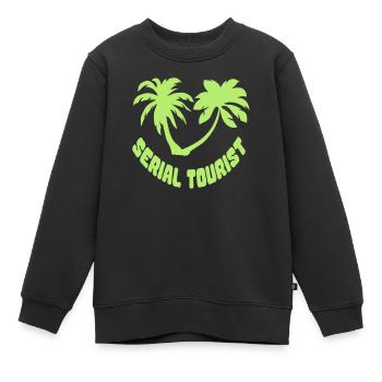 serial tourist Zitat Palme Humor - Kinder Premium Organic Sweatshirt - Schwarz - Vorne - AI Model Kid Female (0cm)