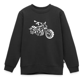 Chopper Motorrad Bike Geschenkidee - Kinder Premium Organic Sweatshirt - Schwarz - Vorne - AI Model Kid Female (0cm)
