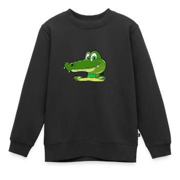 Geschenkidee Kids Krokodil Spaß - Kinder Premium Organic Sweatshirt - Schwarz - Vorne - AI Model Kid Female (0cm)