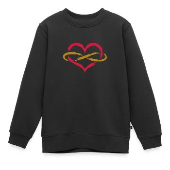 Heart InfiniteLy Endless - Kids Premium Organic Sweatshirt - black - Front - AI Model Kid Female (0cm)