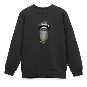 Waschbär in Mülltonne - Kinder Premium Organic Sweatshirt - Schwarz - Vorne - AI Model Kid Female (0cm)