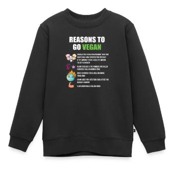 Vegan Veganer Veganerin Erderwärmung Tierliebe - Kinder Premium Organic Sweatshirt - Schwarz - Vorne - AI Model Kid Female (0cm)