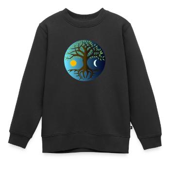 Yggdrasyl Weltenbaum Weltenesche Mimameid Lärad - Kinder Premium Organic Sweatshirt - Schwarz - Vorne - AI Model Kid Female (0cm)