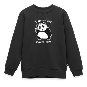 Ich bin nicht fett panda - Kinder Premium Organic Sweatshirt - Schwarz - Vorne - AI Model Kid Female (0cm)