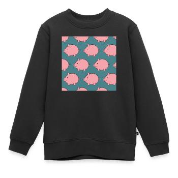 Schweinchen - Kinder Premium Organic Sweatshirt - Schwarz - Vorne - AI Model Kid Female (0cm)