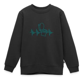 Toilettes toilettes de battement de coeur - Sweat Premium enfant bio - noir - Devant - AI Model Kid Female (0cm)