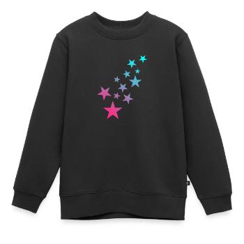 Modèle astérisque symbole étoile - Sweat Premium enfant bio - noir - Devant - AI Model Kid Female (0cm)