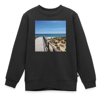 L'océan Atlantique en Algarve - Sweat Premium enfant bio - noir - Devant - AI Model Kid Female (0cm)