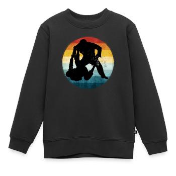 Retro Brazilian Jiu-Jitsu - Kinder Premium Organic Sweatshirt - Schwarz - Vorne - AI Model Kid Female (0cm)