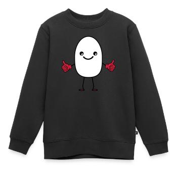 laughing egg - Kids Premium Organic Sweatshirt - black - Front - AI Model Kid Female (0cm)