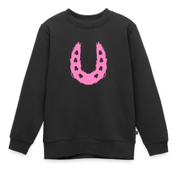 Cheval symbole de fer à cheval - Sweat Premium enfant bio - noir - Devant - AI Model Kid Female (0cm)