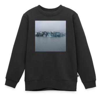 Island blau schimmernder Eisberg - Kinder Premium Organic Sweatshirt - Schwarz - Vorne - AI Model Kid Female (0cm)
