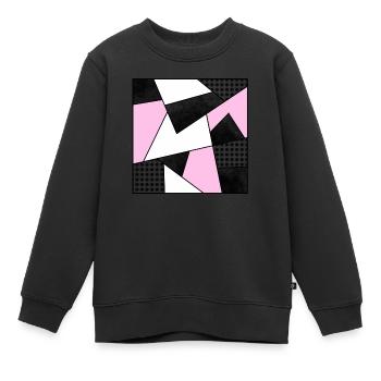Mosaic modern pink - Kids Premium Organic Sweatshirt - black - Front - AI Model Kid Female (0cm)