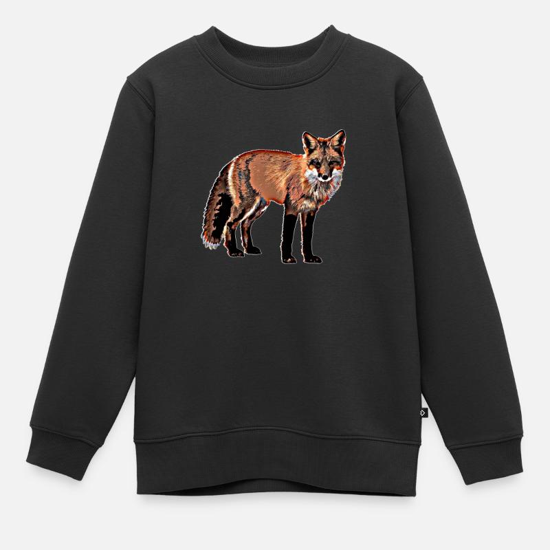 Renard - Sweat Premium enfant bio - noir