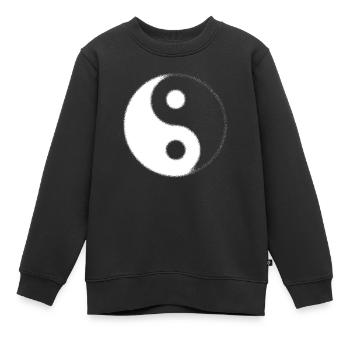 Yin et Yang - Sweat Premium enfant bio - noir - Devant - AI Model Kid Female (0cm)