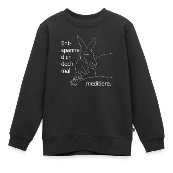 Känguru Entspannung - Kinder Premium Organic Sweatshirt - Schwarz - Vorne - AI Model Kid Female (0cm)