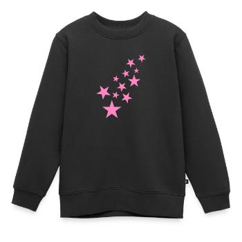 Icône de motif astérisque étoile rose - Sweat Premium enfant bio - noir - Devant - AI Model Kid Female (0cm)
