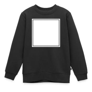 Quadrat Weiß Selbstgestaltung - Kinder Premium Organic Sweatshirt - Schwarz - Vorne - AI Model Kid Female (0cm)