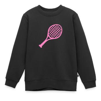 Tennis racket pink - Kids Premium Organic Sweatshirt - black - Front - AI Model Kid Female (0cm)