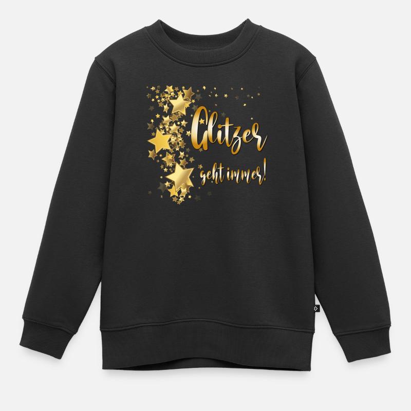 Glitzer Gold - Kinder Premium Organic Sweatshirt - Schwarz