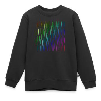 Bandes colorées | Modèle | Formes | Symbole - Sweat Premium enfant bio - noir - Devant - AI Model Kid Female (0cm)
