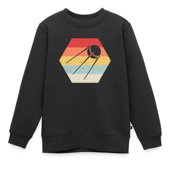 Sputnik UDSSR USSR Sowjetunion Satellit Raumfahrt - Kinder Premium Organic Sweatshirt - Schwarz - Vorne - AI Model Kid Female (0cm)