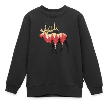 Orignal, cerf, élan, forêt, animal, forêt, animaux - Sweat Premium enfant bio - noir - Devant - AI Model Kid Female (0cm)