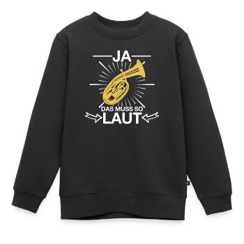 Tenorhorn Blasinstrument Tenorhornist Spruch - Kinder Premium Organic Sweatshirt - Schwarz - Vorne - AI Model Kid Female (0cm)