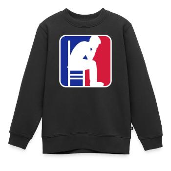 Depression Sport Logo - Kinder Premium Organic Sweatshirt - Schwarz - Vorne - AI Model Kid Female (0cm)