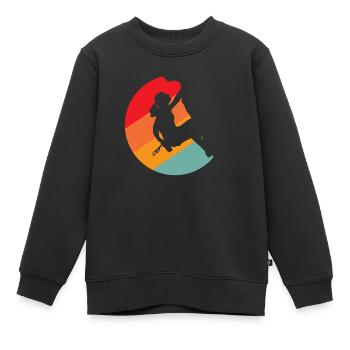 Fels klettern Frau - Kinder Premium Organic Sweatshirt - Schwarz - Vorne - AI Model Kid Female (0cm)